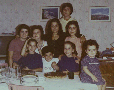 CATANIA 1972 - compleanno gemelle Marina e Nunzia con Marcello, Carmelina, Enza, Tina, Pippo, Pina e Gabriella
