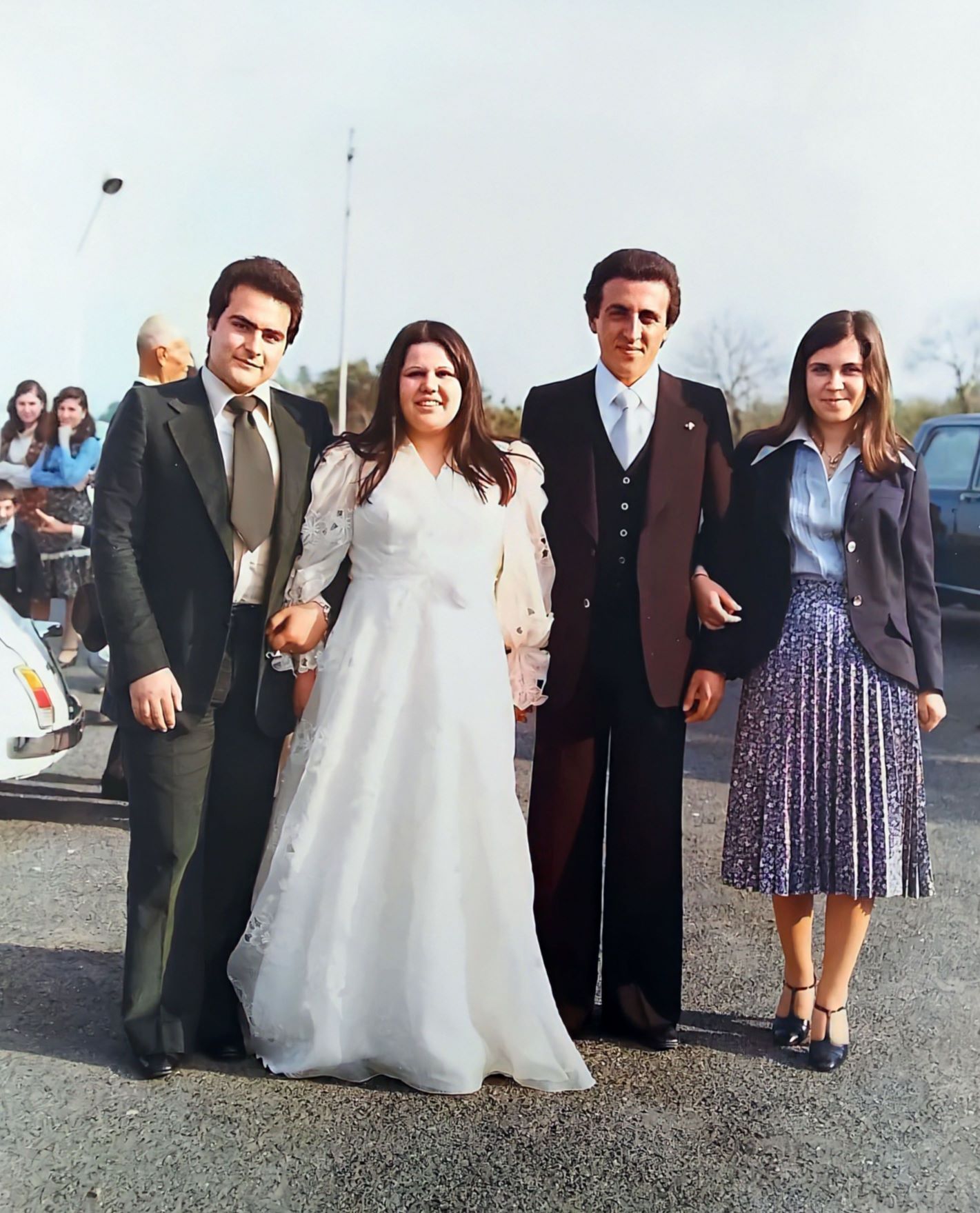 7 Aprile 1976 - Catania: Matrimonio di Palmina & Gianni con Roggio Paride, Vincenzino Palmina, Anastasi Gianni e Orlandini Pina. 