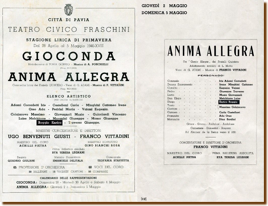 Pavia 2 e 5 maggio 1940 - Anima Allegra 