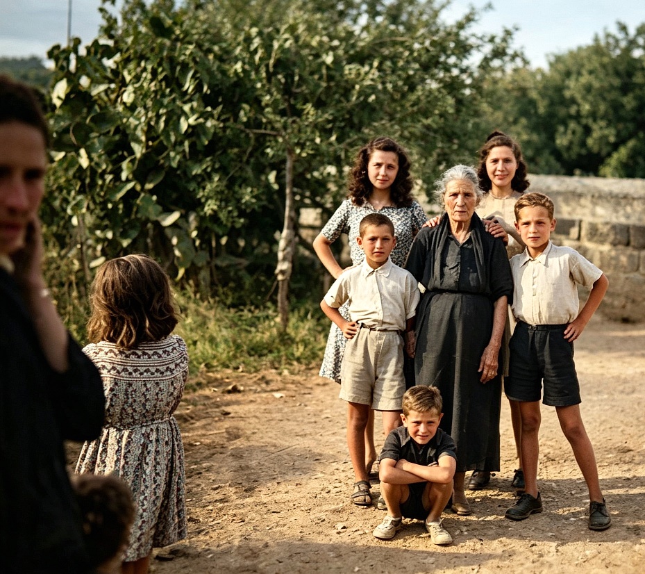 TRAPANI - 1940 - la mia bisnonna AMODEO Anna con gli Zii Gaetano e Carmelo Schiavone  