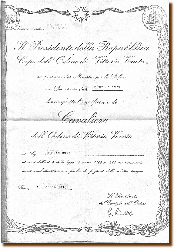 Cavaliere Roggio Enrico 