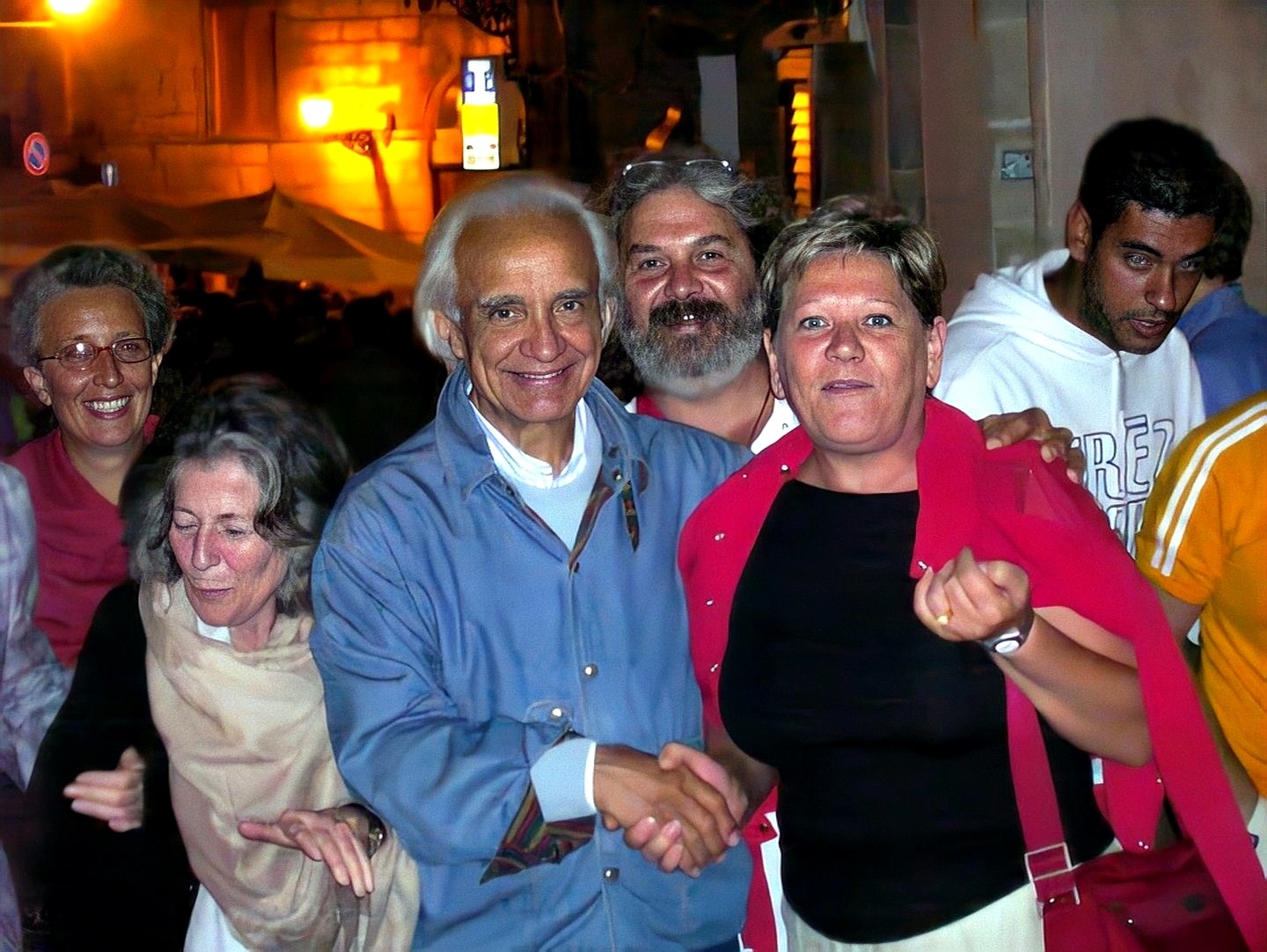 199? - Erice (TP): Errera Francesca, Prof. Zichichi Antonino, Catalano Piero e Catalano Rosaria,