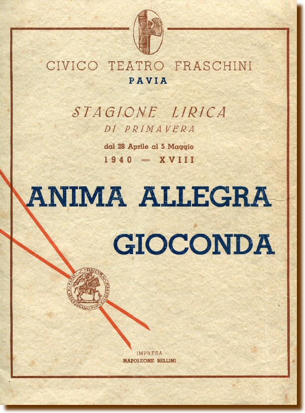 Pavia 1940 - Stagione Lirica di Primavera 