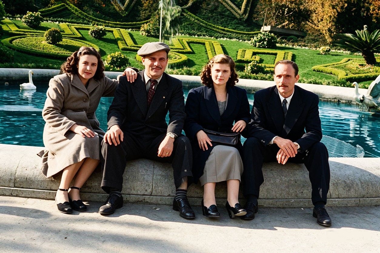 Catania - Villa Bellini  27 novembre 1948 - Lucia - Carmelo - Elena e Giuseppe  