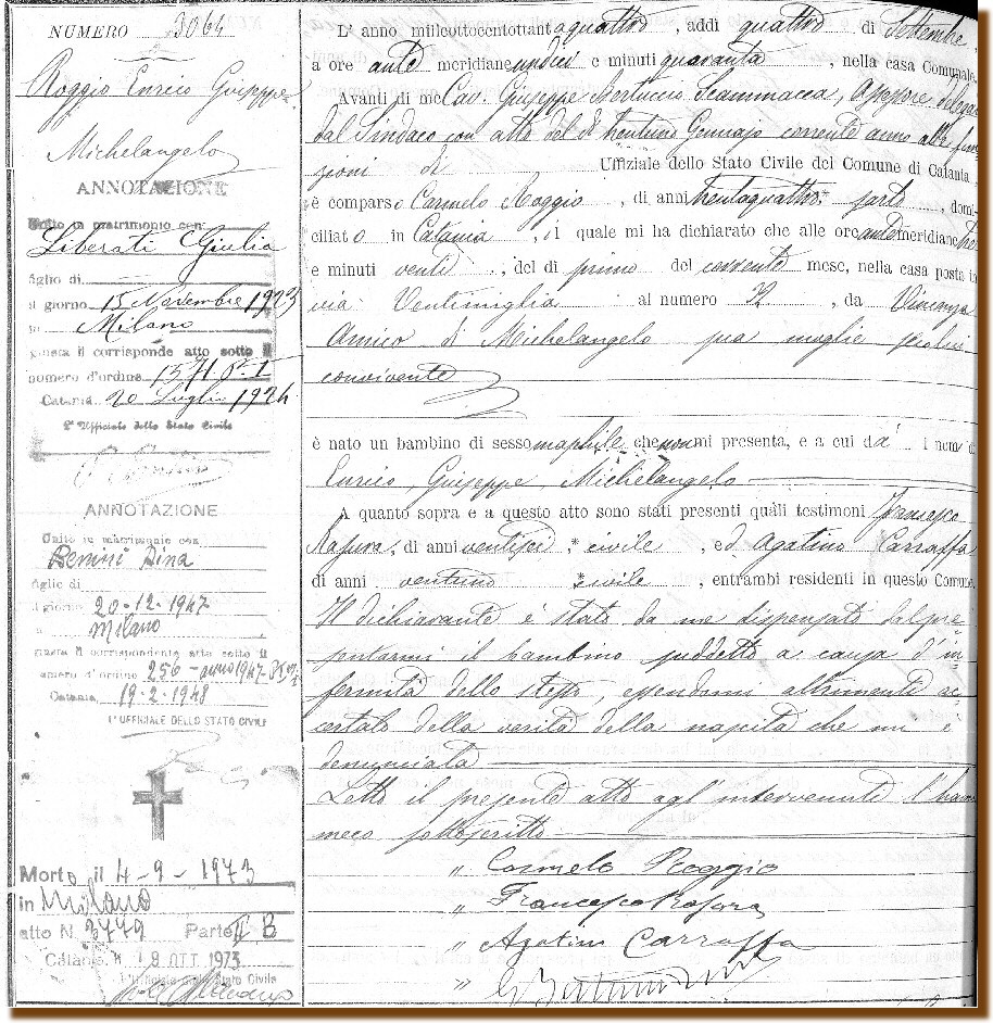 Nascita Zio Enrico Roggio 