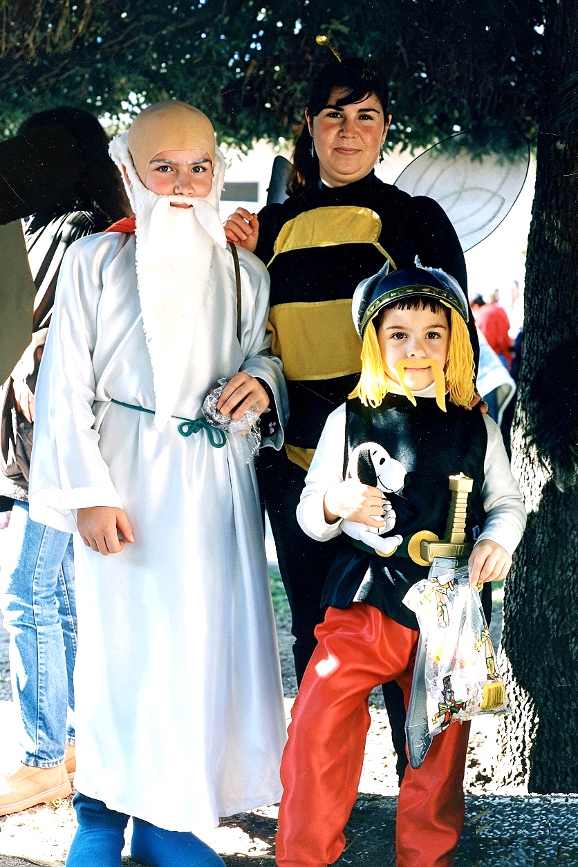 1995 Sabaudia (LT): Roggio Fausto "Panoramix", Orlandini Pina "Ape" e Roggio Claudio "Asterix". 