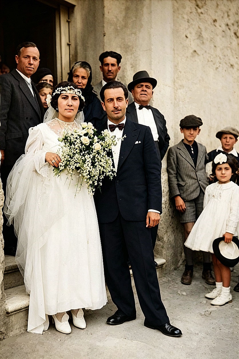 09 Aprile 1938 - Trapani: Matrimonio di Schiavone Annita e Colace Rocco con Schiavone Francesco e Schiavone Lucia. 
