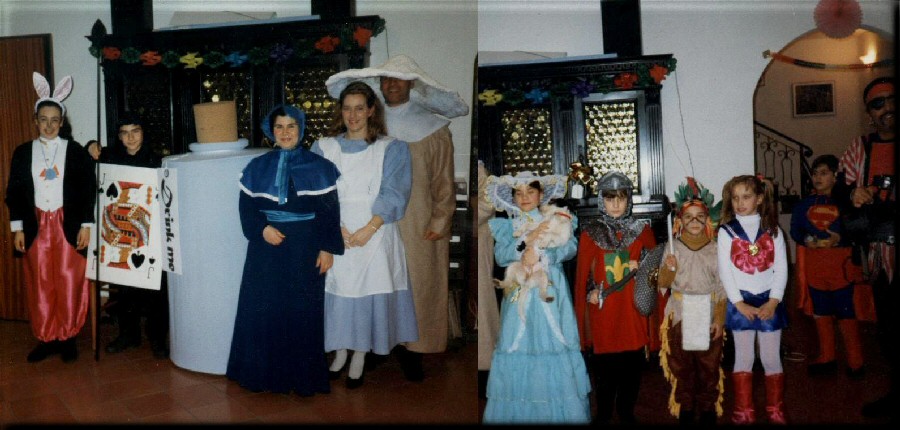 SABAUDIA 1999 - carnevale a casa di Aldo con Antonietta, Fausto, Paride, Pina, Manuela, Nicola, Alessandra, Andrea, Claudio, Giulia, Vittorio e Alfonso